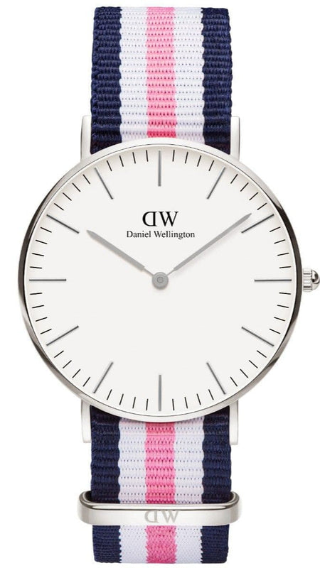 Daniel Wellington Classic Southampton White Dial Three Tone Nylon Strap Watch For Women - DW00100050 Buy Now By Daniel Wellington