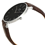 Daniel Wellington Classic York Black Dial Brown Leather Strap Watch For Men - DW00100134 Buy Now By Daniel Wellington