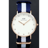 Daniel Wellington Classy Glasgow White Dial Two Tone Nylon Strap Watch For Women - DW00100078 Buy Now By Daniel Wellington