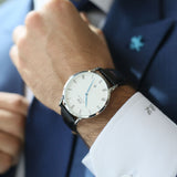 Daniel Wellington Dapper Sheffield White Dial Black Leather Strap Watch For Men - DW00100088 Buy Now By Daniel Wellington