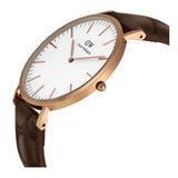Daniel Wellington Classic York White Dial Brown Leather Strap Watch For Men - DW00100011 Buy Now By Daniel Wellington