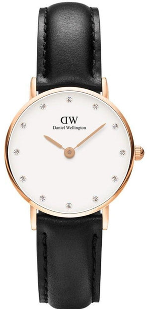 Daniel Wellington Classy Sheffield White Dial Black Leather Strap Watch For Women - DW00100060 Buy Now By Daniel Wellington