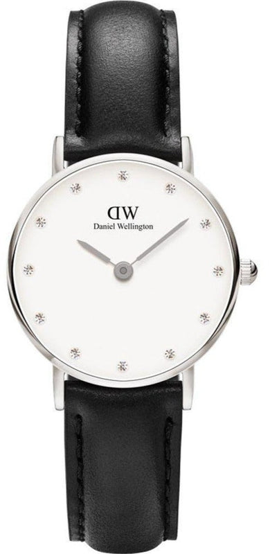 Daniel Wellington Classy Sheffield White Dial Black Leather Strap Watch For Women - DW00100068 Buy Now By Daniel Wellington