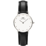 Daniel Wellington Classy Sheffield White Dial Black Leather Strap Watch For Women - DW00100068 Buy Now By Daniel Wellington