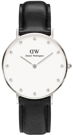 Daniel Wellington Classy Sheffield White Dial Black Leather Strap Watch For Women - DW00100080 Buy Now By Daniel Wellington