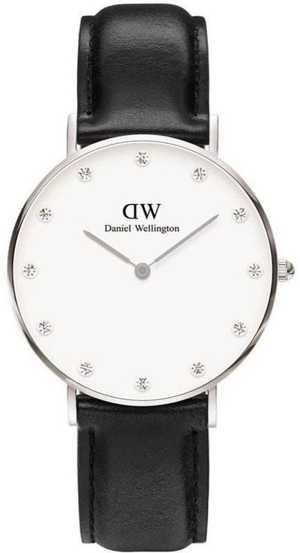 Daniel Wellington Classy Sheffield White Dial Black Leather Strap Watch For Women - DW00100080 Buy Now By Daniel Wellington