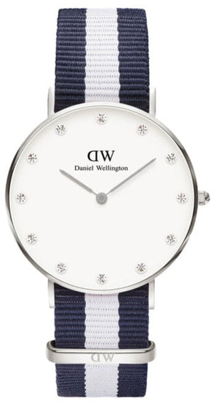 Daniel Wellington Classy Glasgow White Dial Two Tone Nylon Strap Watch For Women - DW00100082 Buy Now By Daniel Wellington