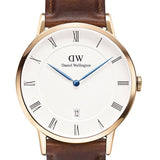 Daniel Wellington Dapper St Mawes White Dial Brown Leather Strap Watch For Men - DW00100083 Buy Now By Daniel Wellington