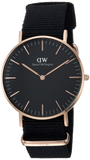 Daniel Wellington Classic Cornwall Black Dial Black NATO Strap Watch For Women - DW00100150 Buy Now By Daniel Wellington