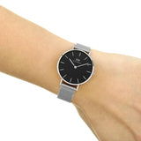 Daniel Wellington Classic Petite Sterling Black Dial Silver Mesh Bracelet Watch For Women - DW00100162 Buy Now By Daniel Wellington