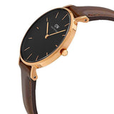 Daniel Wellington Classic Petite Bristol Black Dial Brown Leather Strap Watch For Women - DW00100165 Buy Now By Daniel Wellington