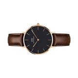 Daniel Wellington Classic Petite Bristol Black Dial Brown Leather Strap Watch For Women - DW00100165 Buy Now By Daniel Wellington