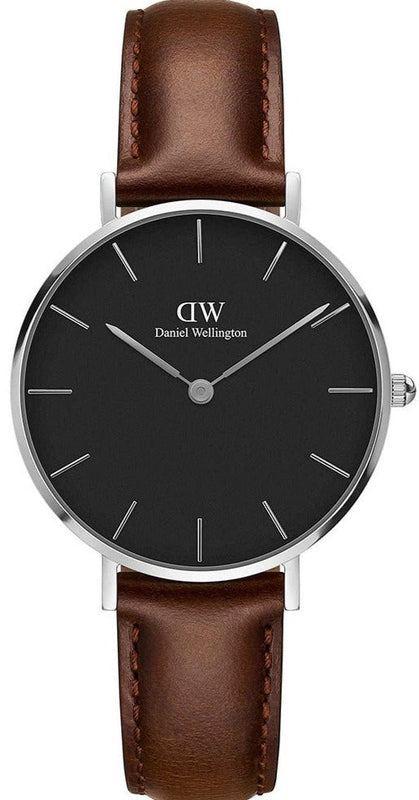 Daniel Wellington Classic Petite Bristol Black Dial Brown Leather Strap Watch For Women - DW00100177 Buy Now By Daniel Wellington