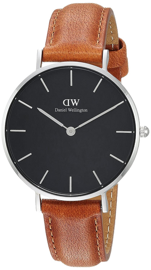 Daniel Wellington Petite Sterling Black Dial Brown Leather Strap Watch For Women - DW00100178 Buy Now By Daniel Wellington