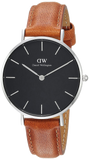 Daniel Wellington Petite Sterling Black Dial Brown Leather Strap Watch For Women - DW00100178 Buy Now By Daniel Wellington