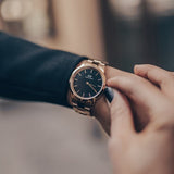 Daniel Wellington Iconic Link Black Dial Rose Gold Steel Strap Watch for Women - DW00100212 Buy Now By Daniel Wellington