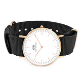 Daniel Wellington Classic Cornwall White Dial Black Nylon Strap Watch For Men - DW00100257 Buy Now By Daniel Wellington
