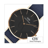 Daniel Wellington Classic Bayswater Black Dial Black NATO Strap Watch For Men - DW00100277 Buy Now By Daniel Wellington