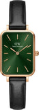 Daniel Wellington Quadro Pressed Melrose Emerald Green Dial Black Leather Strap Watch For Women - DW00100446 Buy Now By Daniel Wellington