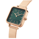 Daniel Wellington Quadro Studio Green Dial Rose Gold Mesh Strap Watch For Women - DW00100520 Buy Now By Daniel Wellington