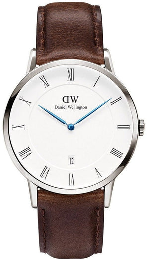 Daniel Wellington Dapper Bristol White Dial Brown Leather Strap Watch For Women - DW00100090 Buy Now By Daniel Wellington