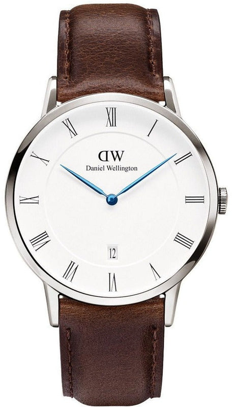 Daniel Wellington Dapper Bristol White Dial Brown Leather Strap Watch For Women - DW00100090 Buy Now By Daniel Wellington