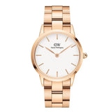 Daniel Wellington Iconic Link White Dial Rose Gold Steel Strap Watch For Women - DW00100209 Buy Now By Daniel Wellington