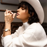 Daniel Wellington Iconic Link White Dial Rose Gold Steel Strap Watch for Women - DW00100213