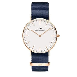 Daniel Wellington Classic Bayswater White Dial Navy Blue NATO Strap Watch For Women - DW00100279 Buy Now By Daniel Wellington