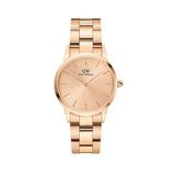 Daniel Wellington Iconic Link Unitone Rose Gold Dial Rose Gold Steel Strap Watch For Women - DW00100401 Buy Now By Daniel Wellington