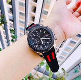 Guess Octane Chronograph Black Dial Two Tone Silicone Strap Watch For Men - W1047G1 Buy Now By Guess