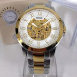 Fossil Grant Automatic Skeleton White Dial Two Tone Steel Strap Watch for Men - ME3112 Buy Now By Fossil