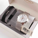 Fossil Neutra Chronograph White Dial Silver Mesh Bracelet Watch for Men - FS5382 Buy Now By Fossil