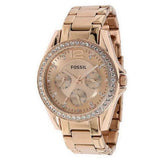 Fossil Riley Multifunction Rose Gold Dial Rose Gold Steel Strap Watch for Women - ES2811 Buy Now By Fossil