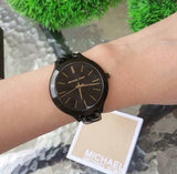 Michael Kors Slim Runway Black Dial Black Steel Strap Watch for Women - MK3317 Buy Now By Michael Kors