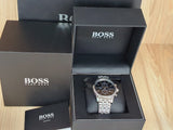 Hugo Boss Jet Black Dial Silver Steel Strap Watch for Men - 1513383 Buy Now By Hugo Boss