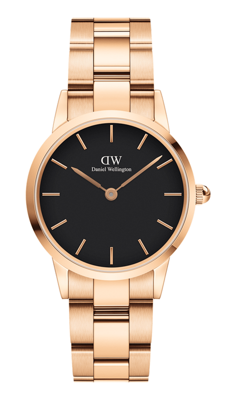 Daniel Wellington Iconic Link Black Dial Rose Gold Steel Strap Watch For Men - DW00100344 Buy Now By Daniel Wellington