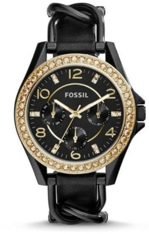 Fossil Riley Black Dial Black Leather Strap Watch for Women - ES3696 Buy Now By Fossil