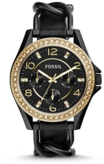 Fossil Riley Black Dial Black Leather Strap Watch for Women - ES3696 Buy Now By Fossil