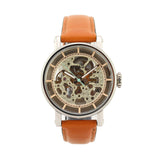 Fossil Boyfriend Automatic Skeleton Silver Dial Brown Leather Strap Watch for Women - ME3109 Buy Now By Fossil