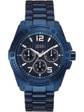 Guess Flagship Chronograph Blue Dial Blue Steel Strap Watch for Men - W0601G2 Buy Now By Guess
