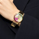 Guess Sugarrush Quartz Multicolor Dial Gold Steel Strap Watch For Women - GW0258L1 Buy Now By Guess