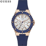 Guess Overdrive White Dial Blue Rubber Strap Watch for Women - W0149L5 Buy Now By Guess