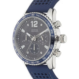 Guess Fleet Chronograph Black Dial Blue Rubber Strap Watch for Men - W0971G2 Buy Now By Guess