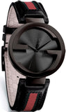 Gucci Interlocking G XL Black Dial Red & Green Leather Strap Watch For Men - YA133206 Buy Now By Gucci
