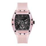 Guess Sporting Black Dial Pink Rubber Strap Watch for Men - GW0032G1 Buy Now By Guess