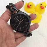 Michael Kors Slim Runway Black Dial Black Steel Strap Watch for Women - MK3317 Buy Now By Michael Kors