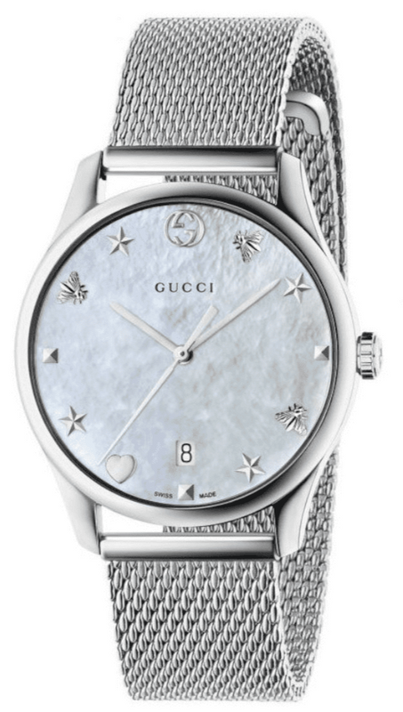 Gucci G-Timeless Mother of Pearl Dial Silver Mesh Bracelet Watch For Women - YA1264040 Buy Now By Gucci
