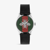 Gucci G Timeless Quartz Green & Red Dial Black Leather Strap Watch For Men - YA1264149 Buy Now By Gucci