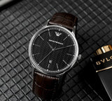 Emporio Armani Renato Quartz Black Dial Brown Leather Strap Watch For Men - AR11187 Buy Now By Emporio Armani
